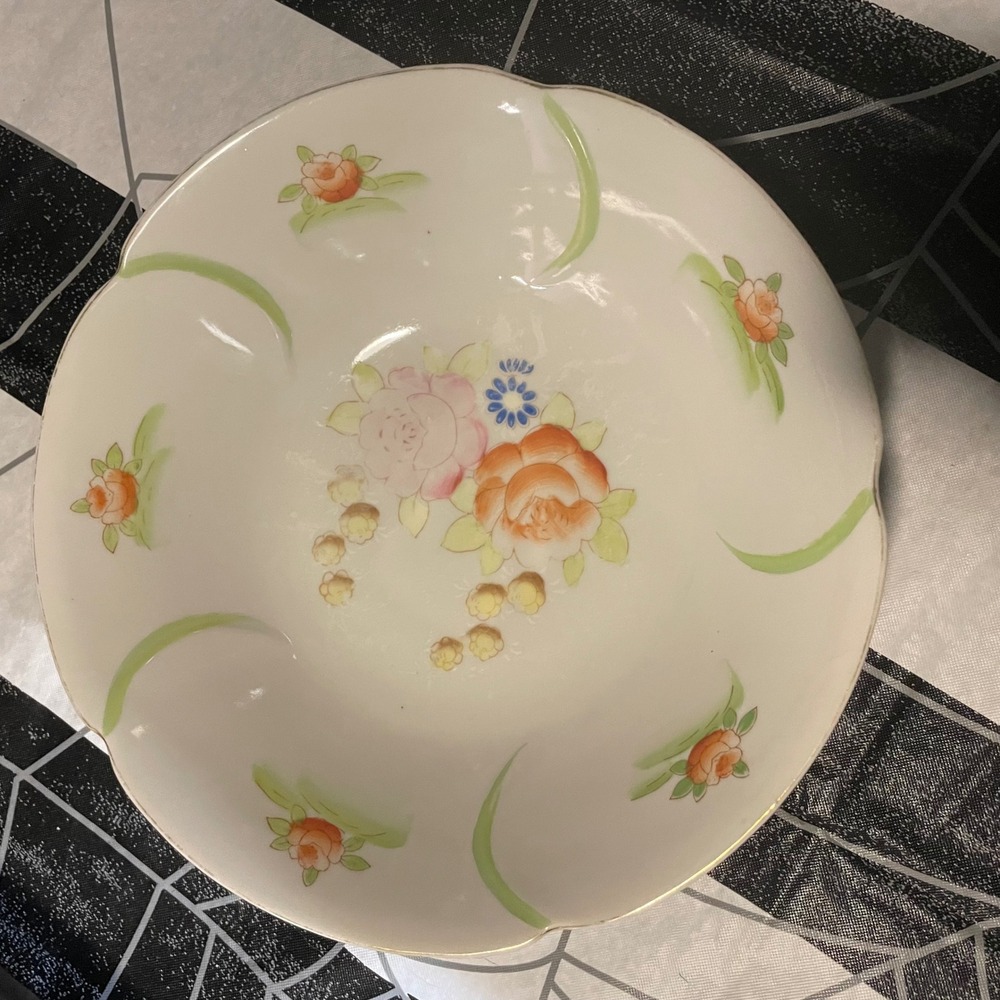 Vintage Floral Porcelain Bowl‎ Decorative Accent